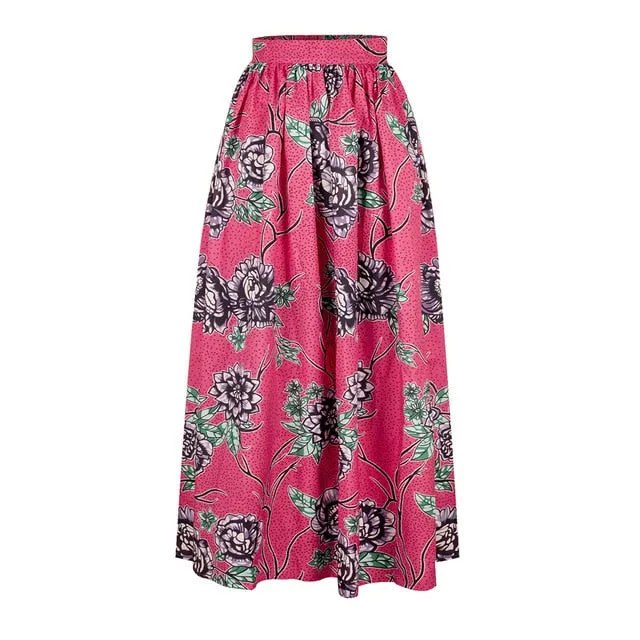 Maxi Skirt & Off-Shoulder Crop Top/Skirt Set for Woman African Ankara Dashiki Clothes Boho Split Sexy Dress Casual Outfits
