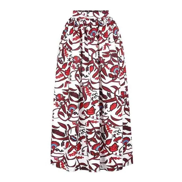 Maxi Skirt & Off-Shoulder Crop Top/Skirt Set for Woman African Ankara Dashiki Clothes Boho Split Sexy Dress Casual Outfits