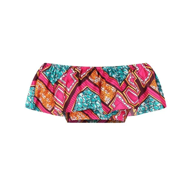 Maxi Skirt & Off-Shoulder Crop Top/Skirt Set for Woman African Ankara Dashiki Clothes Boho Split Sexy Dress Casual Outfits