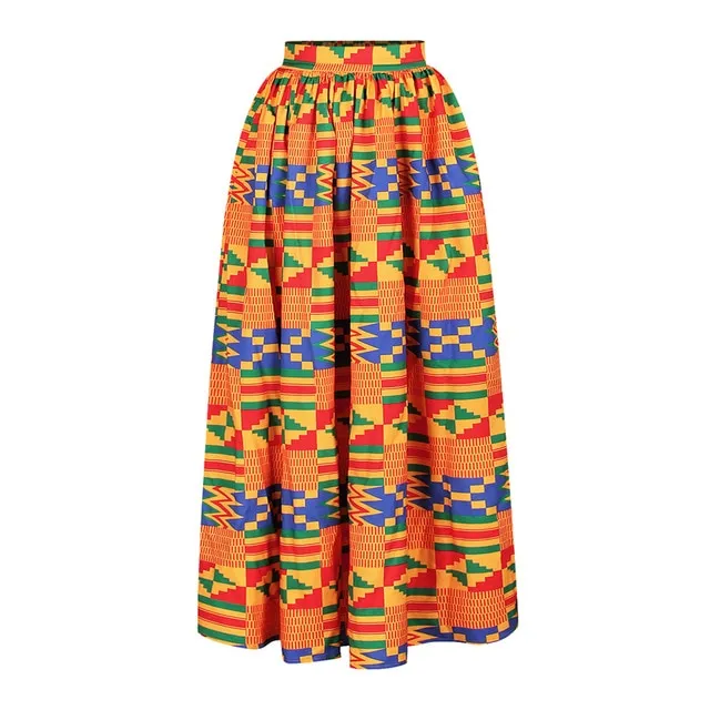 Maxi Skirt & Off-Shoulder Crop Top/Skirt Set for Woman African Ankara Dashiki Clothes Boho Split Sexy Dress Casual Outfits