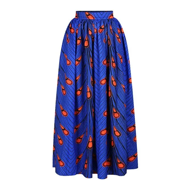 Maxi Skirt & Off-Shoulder Crop Top/Skirt Set for Woman African Ankara Dashiki Clothes Boho Split Sexy Dress Casual Outfits
