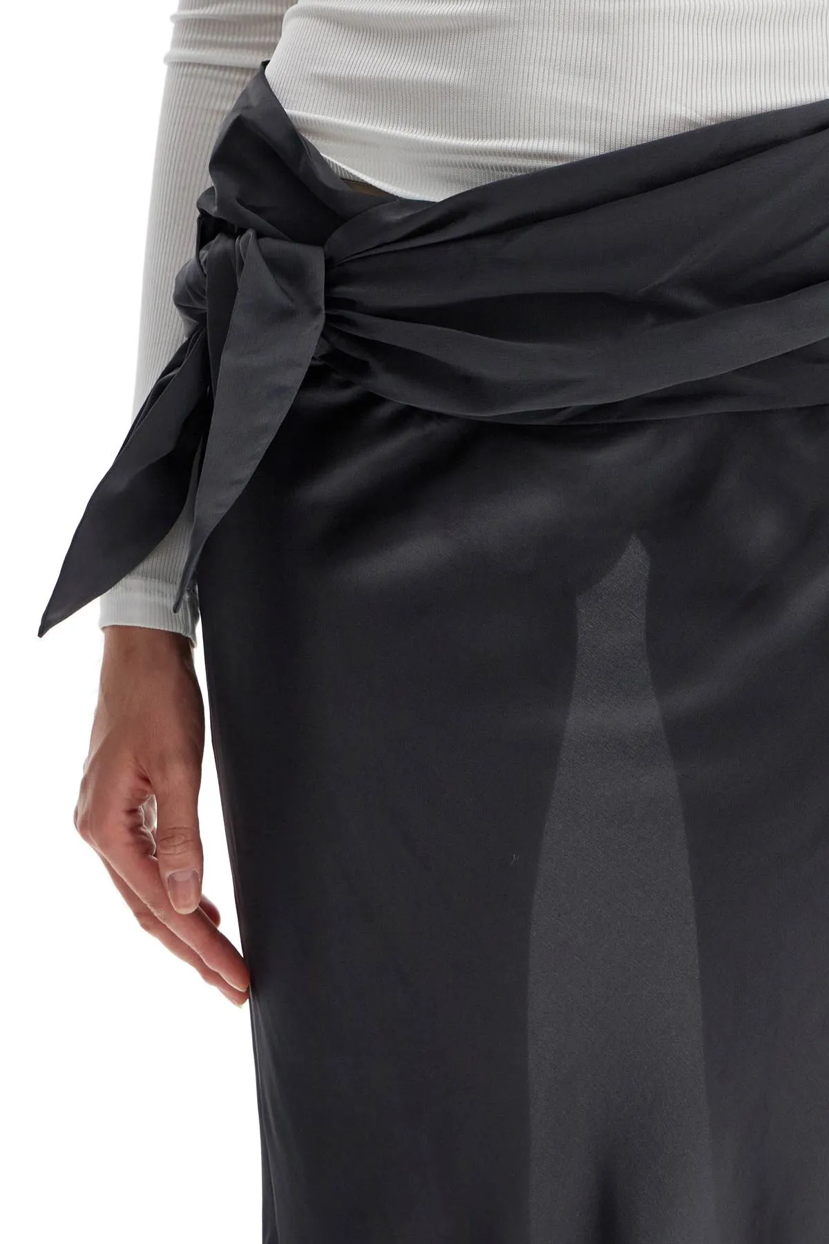 maxi skirt with knotted detail 24034080 CARBON GREY