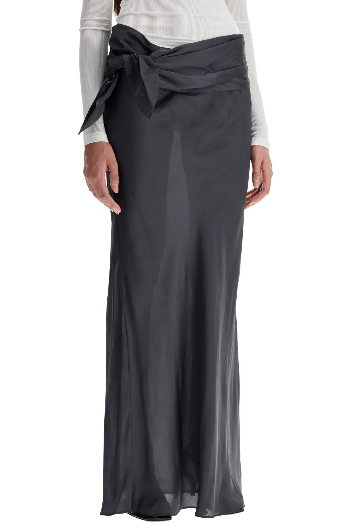 maxi skirt with knotted detail 24034080 CARBON GREY