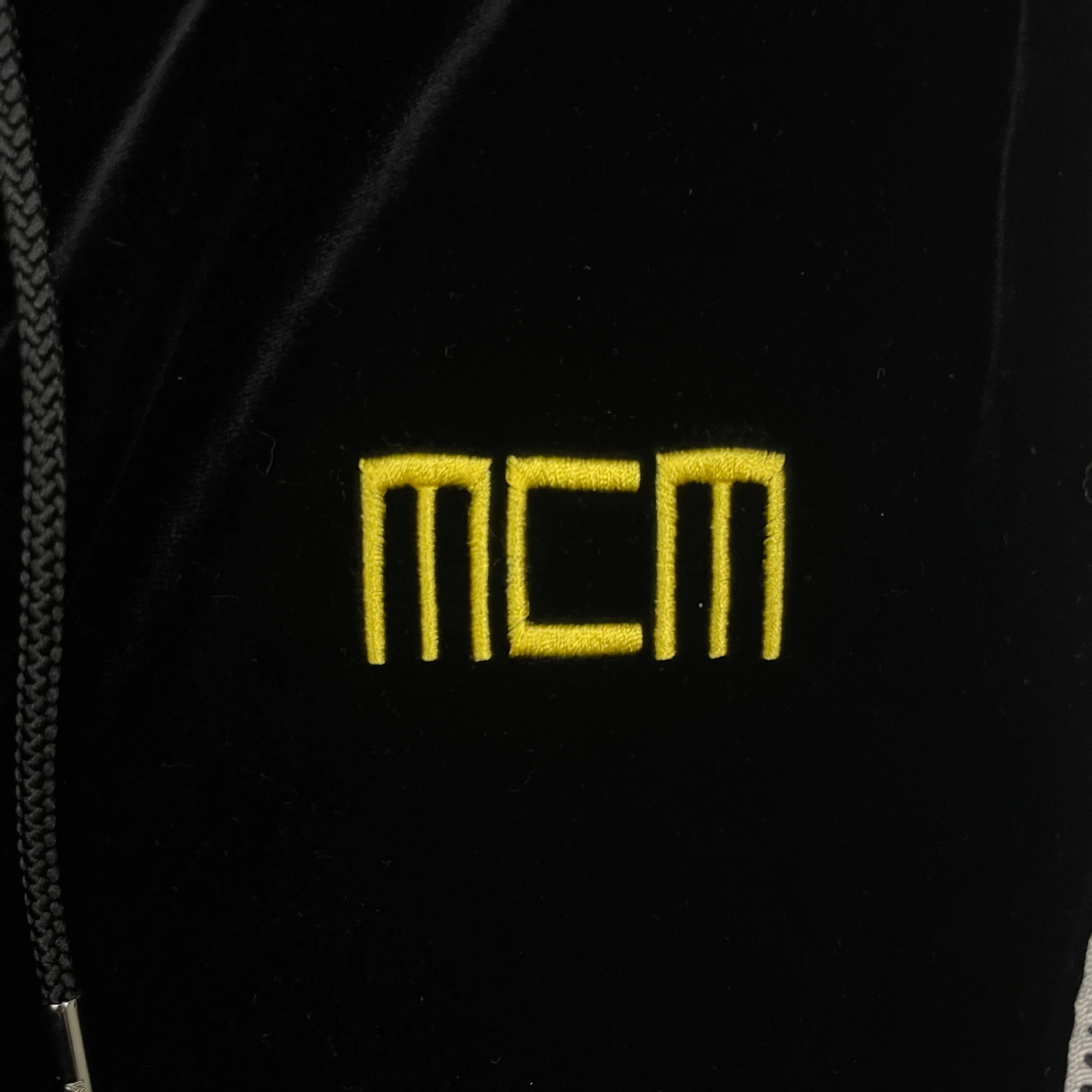 MCM Tape Logo Velvet Velour Sweatpants