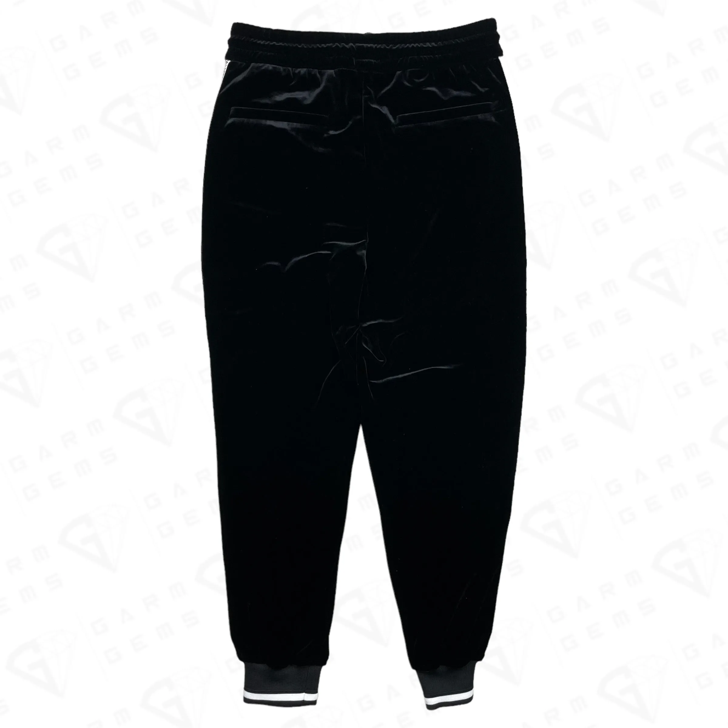 MCM Tape Logo Velvet Velour Sweatpants