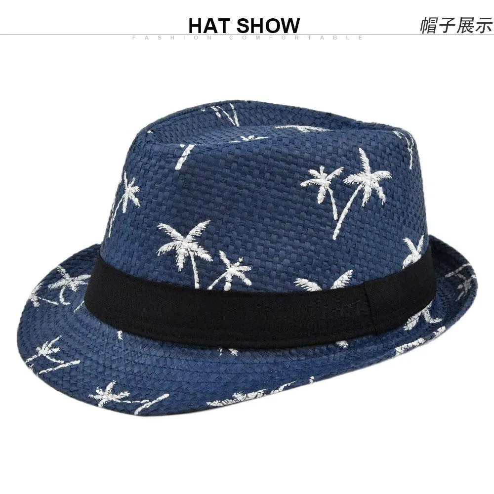 Men's Casual Beach Straw Jazz Hat 13637735YM