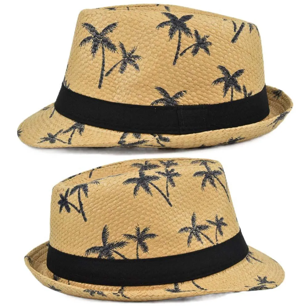 Men's Casual Beach Straw Jazz Hat 13637735YM