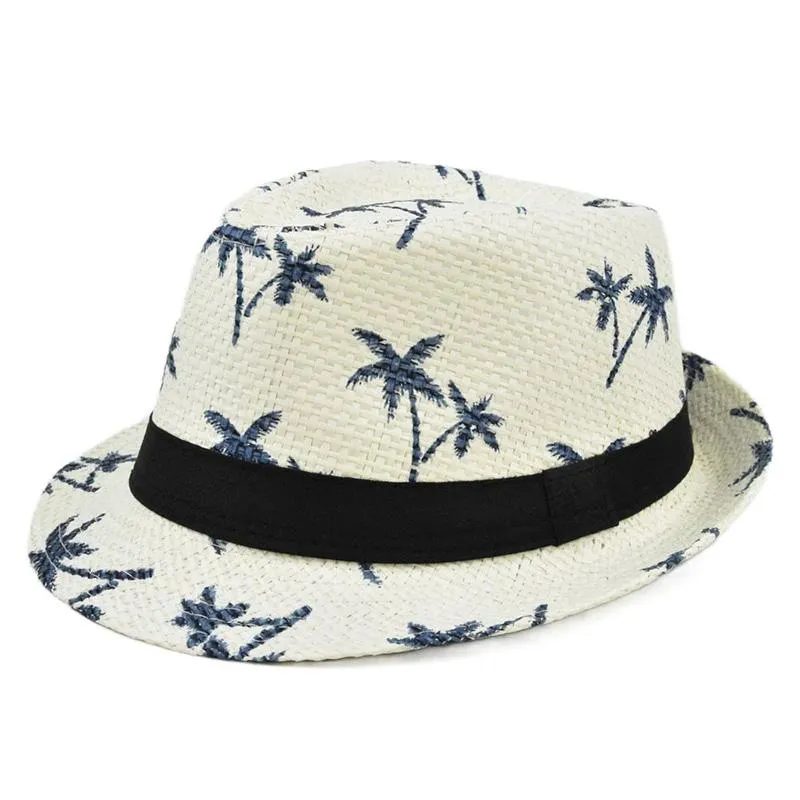 Men's Casual Beach Straw Jazz Hat 13637735YM