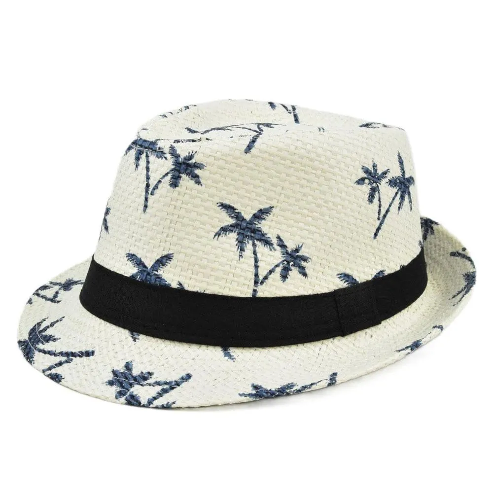 Men's Casual Beach Straw Jazz Hat 13637735YM