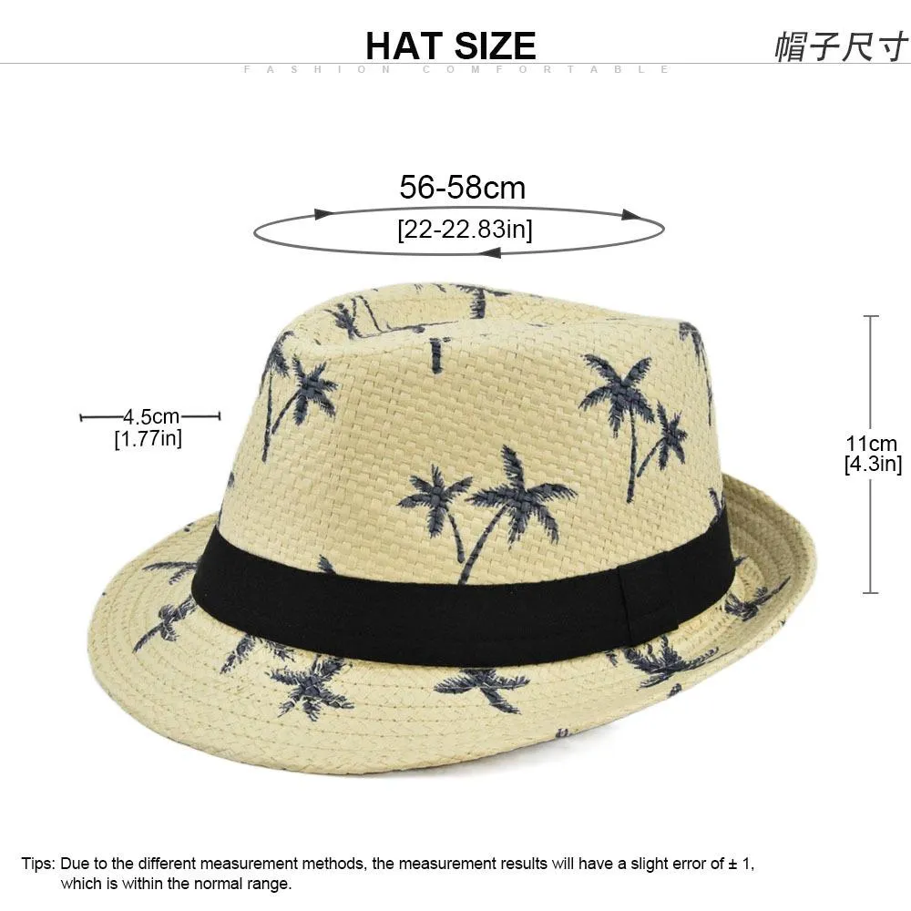 Men's Casual Beach Straw Jazz Hat 13637735YM