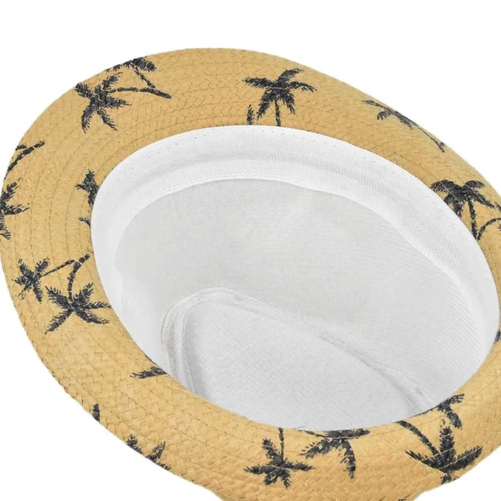 Men's Casual Beach Straw Jazz Hat 13637735YM
