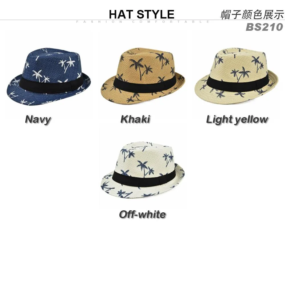 Men's Casual Beach Straw Jazz Hat 13637735YM