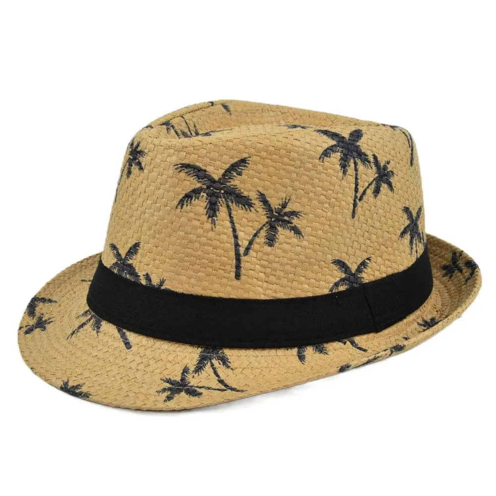 Men's Casual Beach Straw Jazz Hat 13637735YM