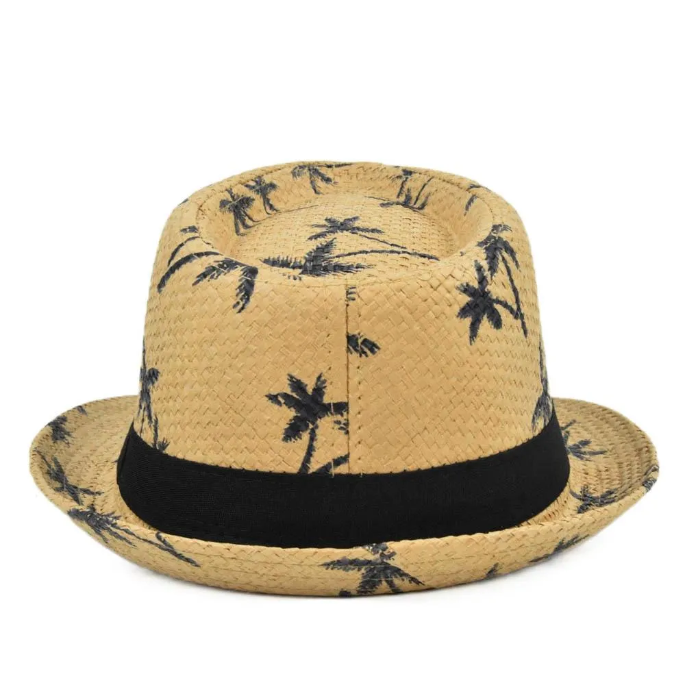 Men's Casual Beach Straw Jazz Hat 13637735YM