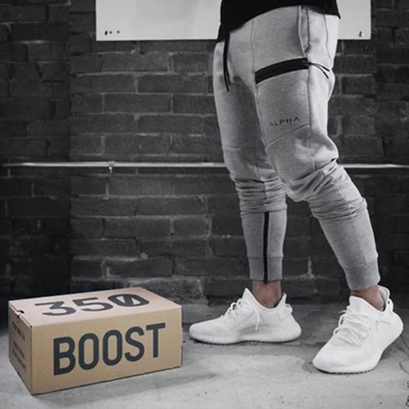 Men's Casual Cotton Sweatpants With Elastic Waist