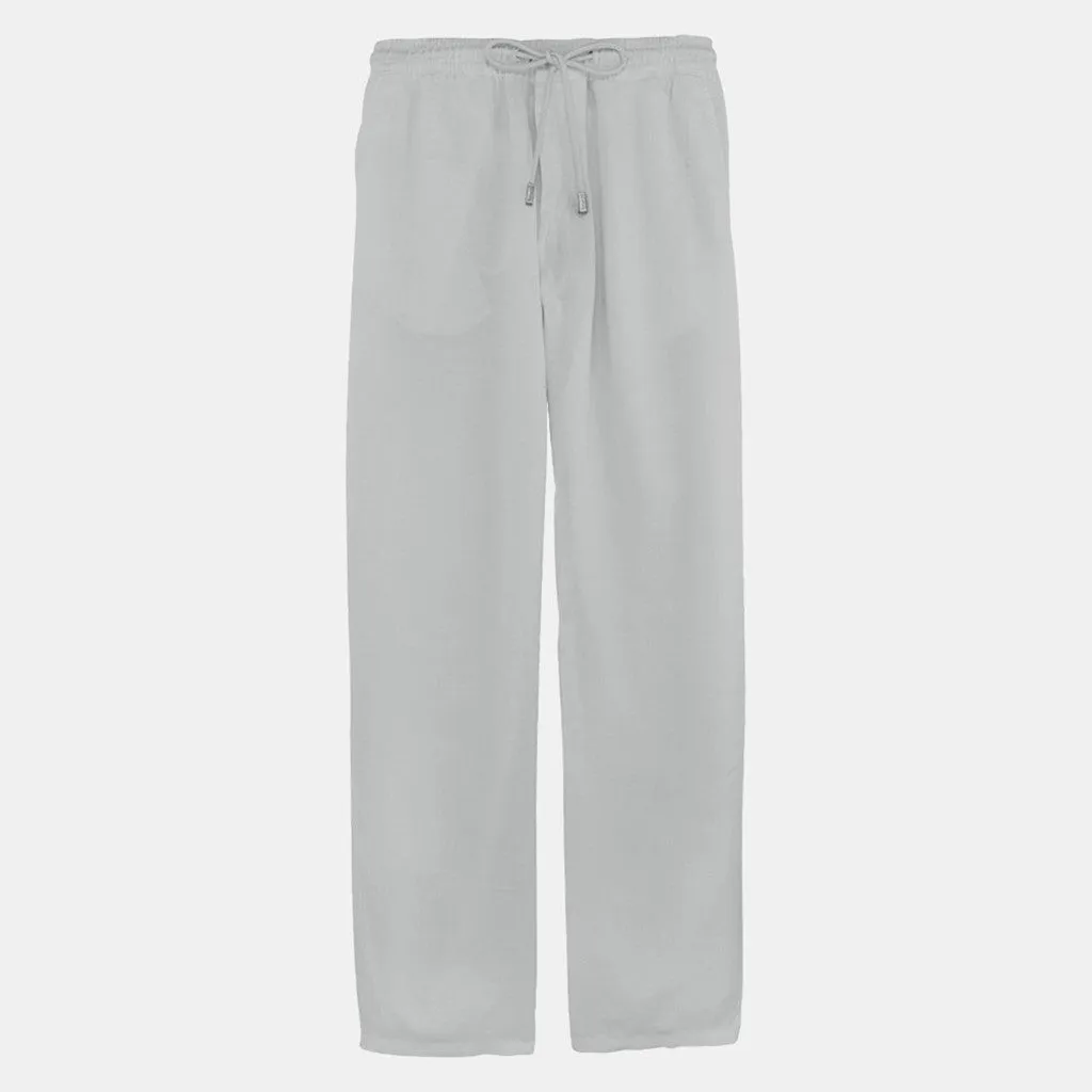 Men's Casual Linen Straight Joggers With Elastic Waist