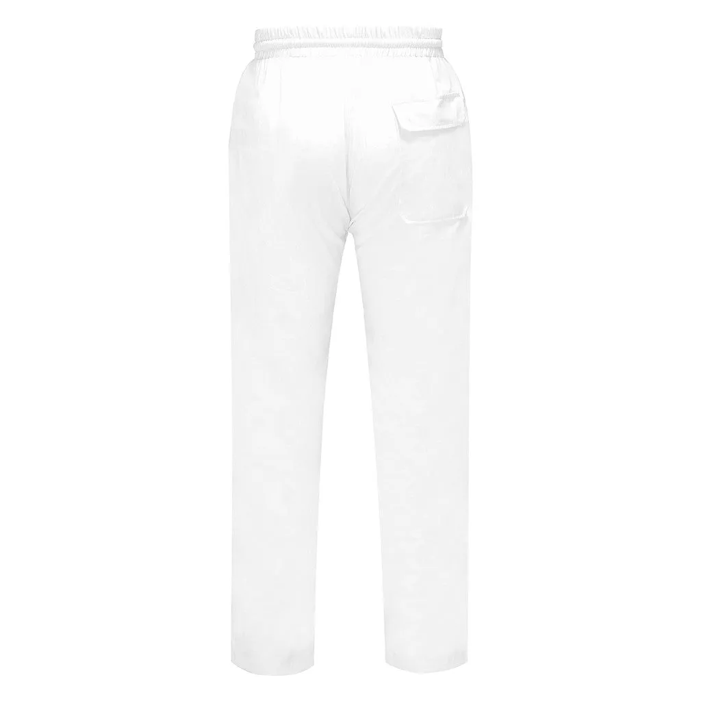 Men's Casual Linen Straight Joggers With Elastic Waist