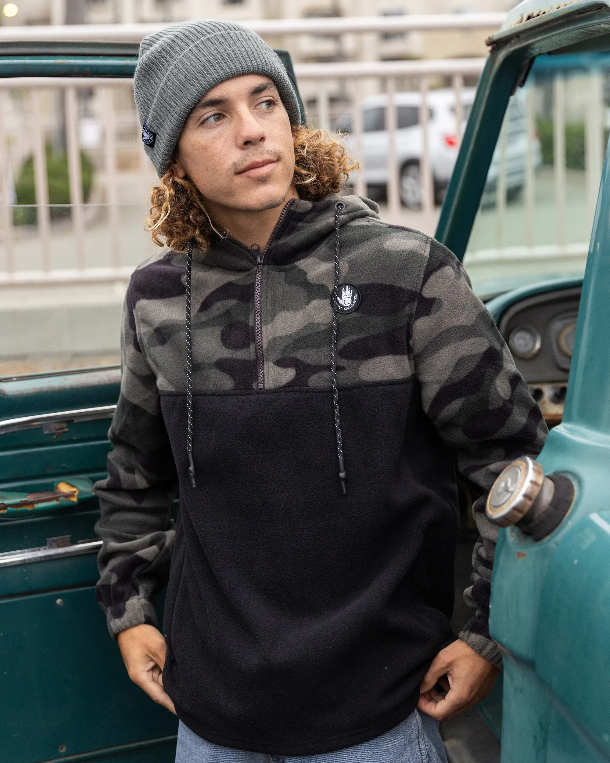 Men's Paxton Quarter Zip Pullover Hoodie - Midnight Camo