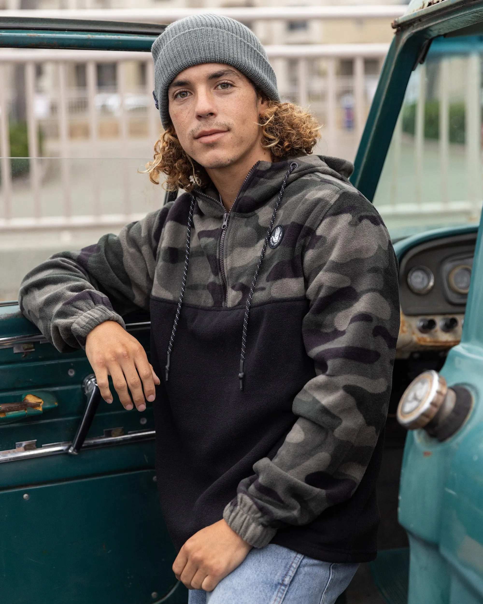 Men's Paxton Quarter Zip Pullover Hoodie - Midnight Camo