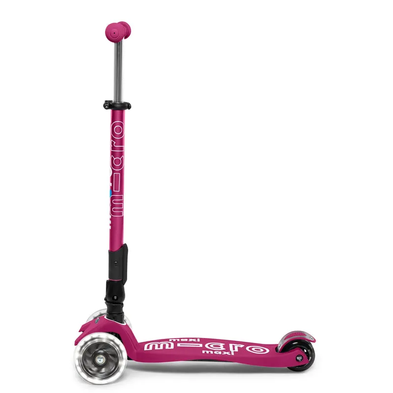 Micro Kickboard Maxi Deluxe Foldable LED Scooter Age 5-12