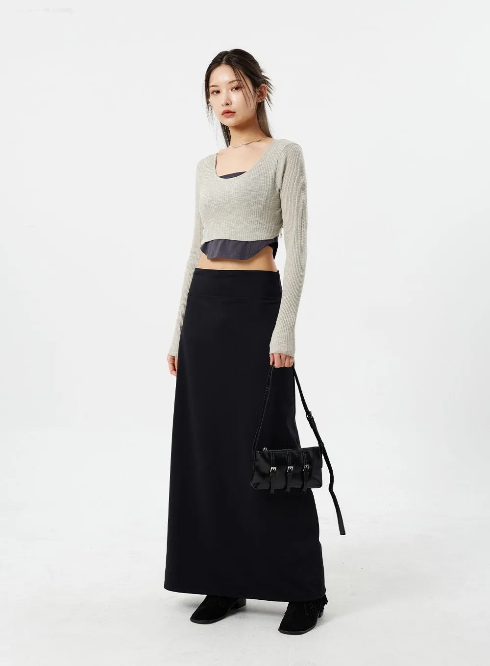 Mid-Rise Maxi Skirt CM307