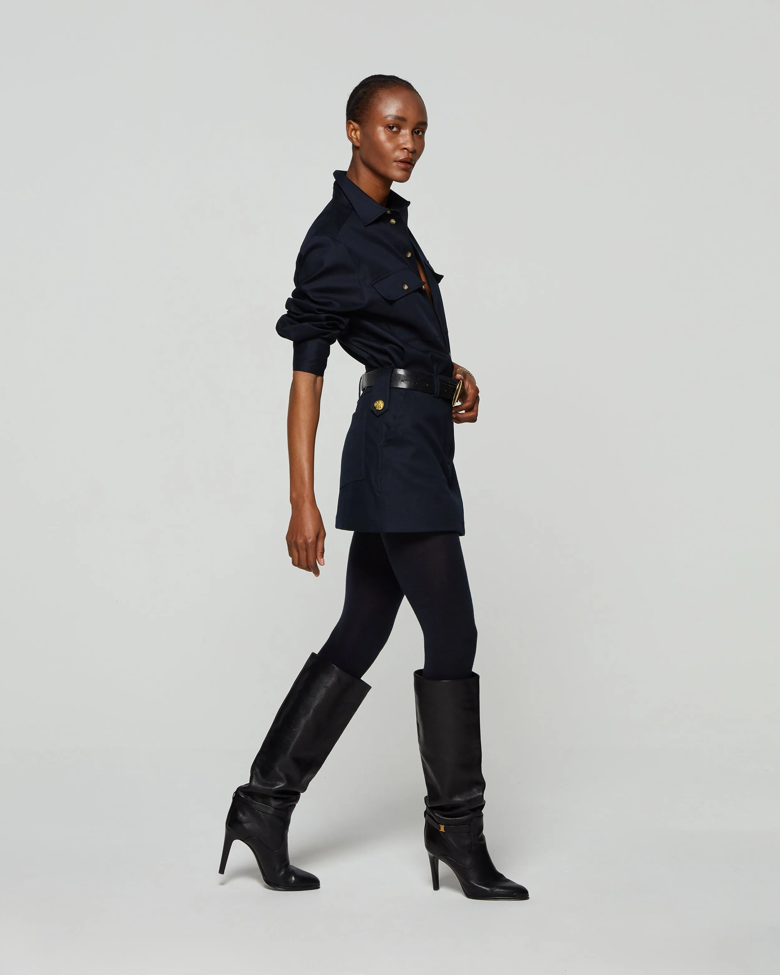 Military Mini Skirt - Midnight Navy