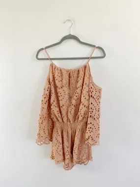 Ministry of Style Peach Eyelet Romper size 8