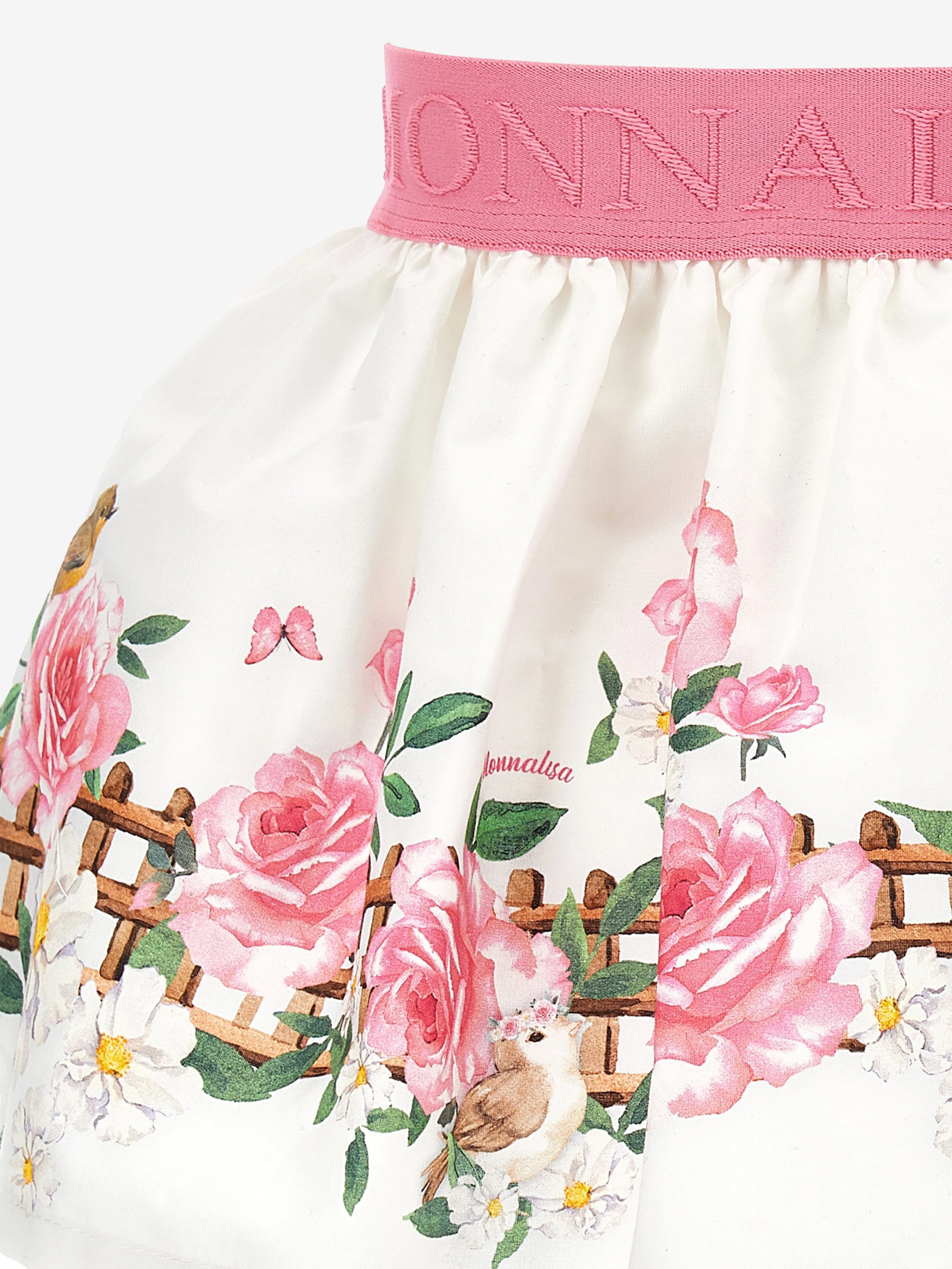 Monnalisa Baby Girls Flower Print Skirt in White