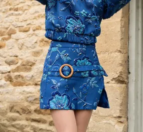 Monochrome Blue Mod Mini Skirt