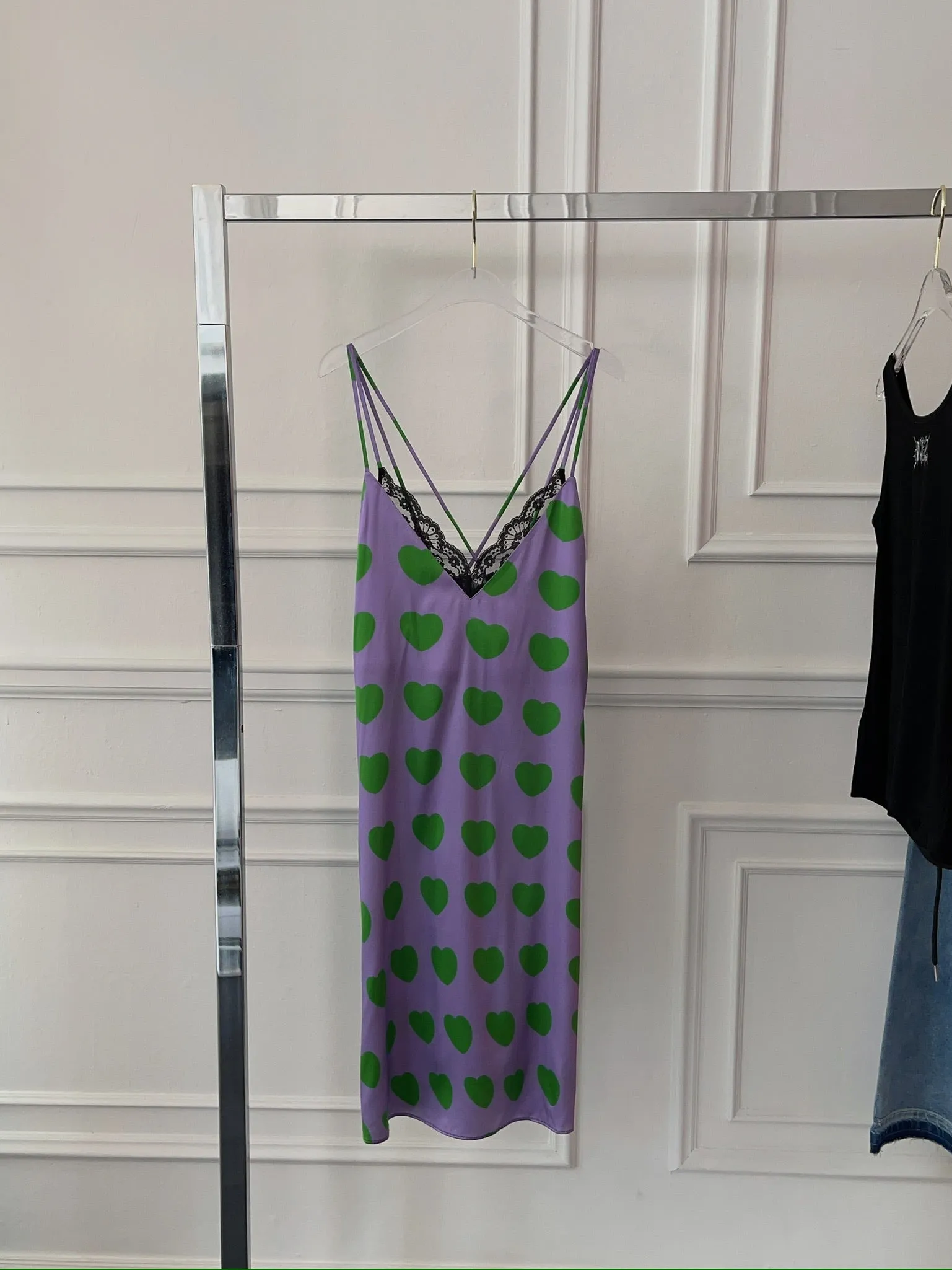 NATASHA ZINKO HEARTS CAMISOLE MIDI SLIP DRESS