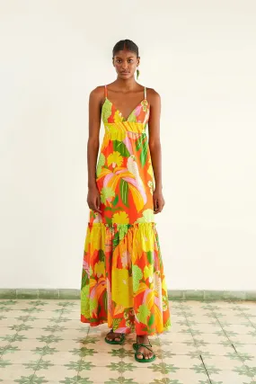 Neon Floral Maxi Dress