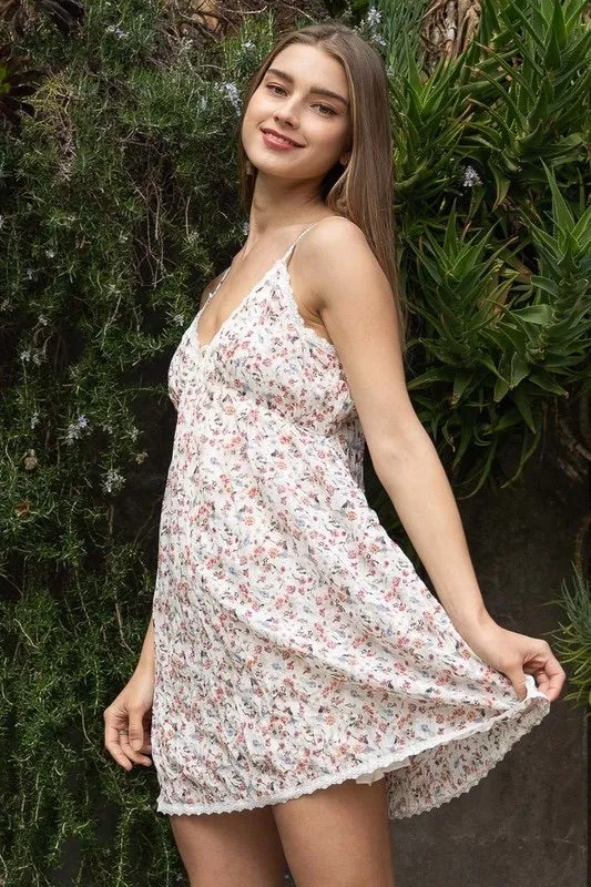 Now or Never Floral Mini Slip Dress (2 Colors)