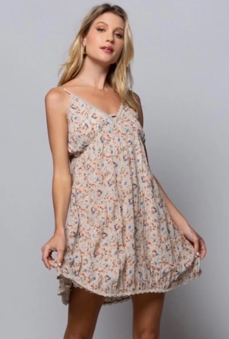 Now or Never Floral Mini Slip Dress (2 Colors)