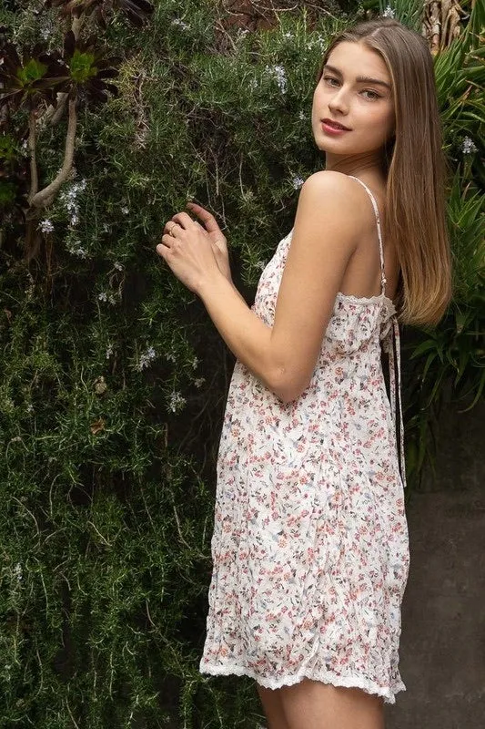Now or Never Floral Mini Slip Dress (2 Colors)