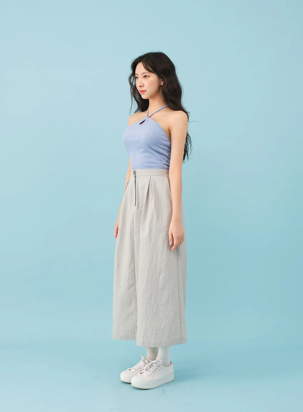 Nylon Maxi Skirt with Banded Back BJ03