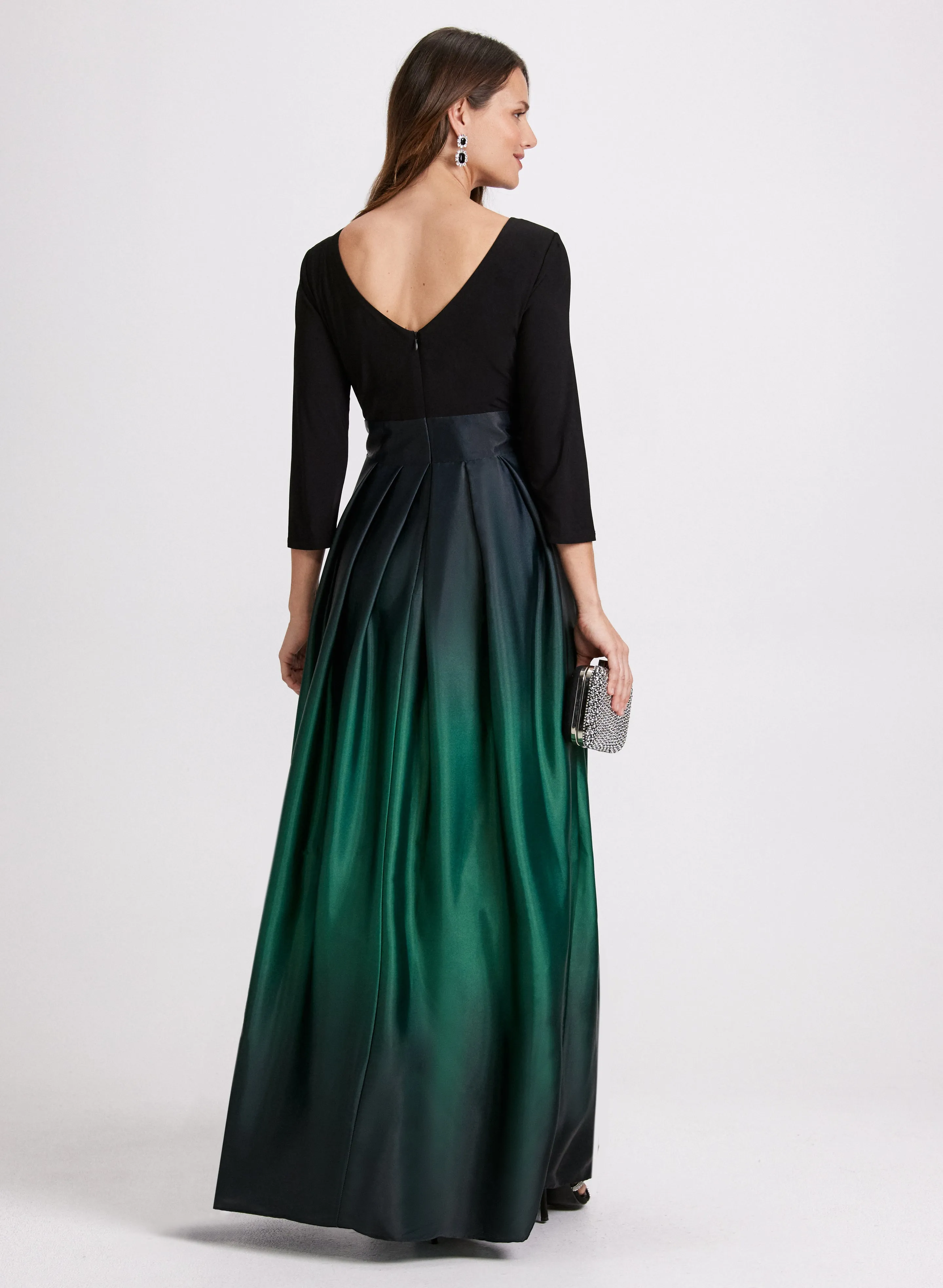 Ombre Satin Evening Dress