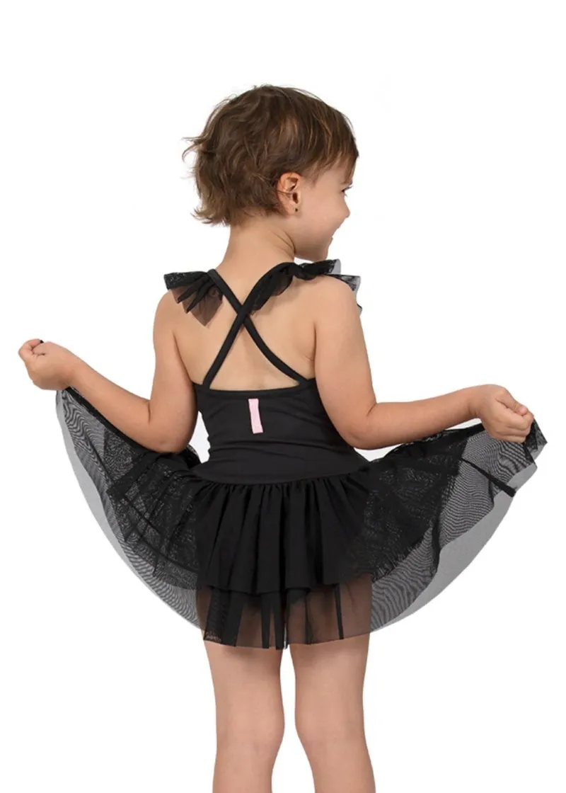 ON SALE Yui Flutter Sleeve Youth Dance Dress (Black)