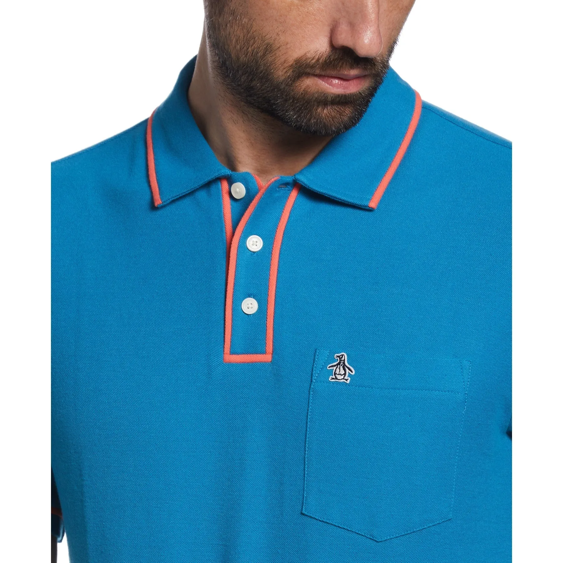 Original Penguin Earl Organic Cotton Polo Shirt - Mosaic Blue