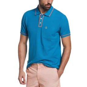 Original Penguin Earl Organic Cotton Polo Shirt - Mosaic Blue