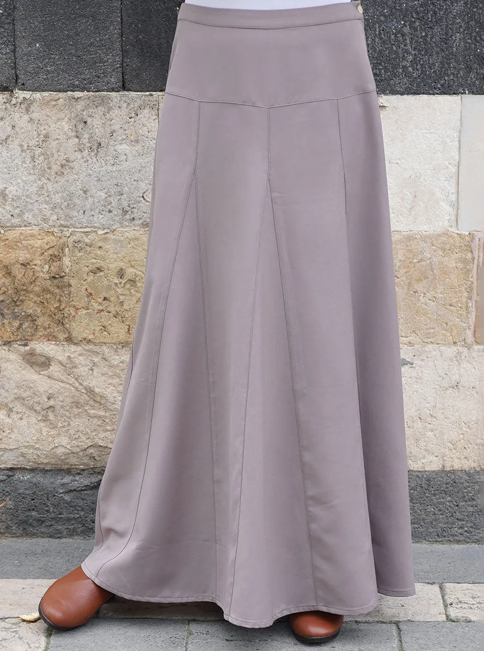 Paneled and Godeted Maxi Skirt
