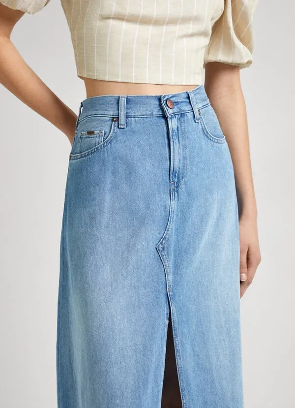 Pepe / Damen-Rock / MAXI SKIRT HW SKY REG