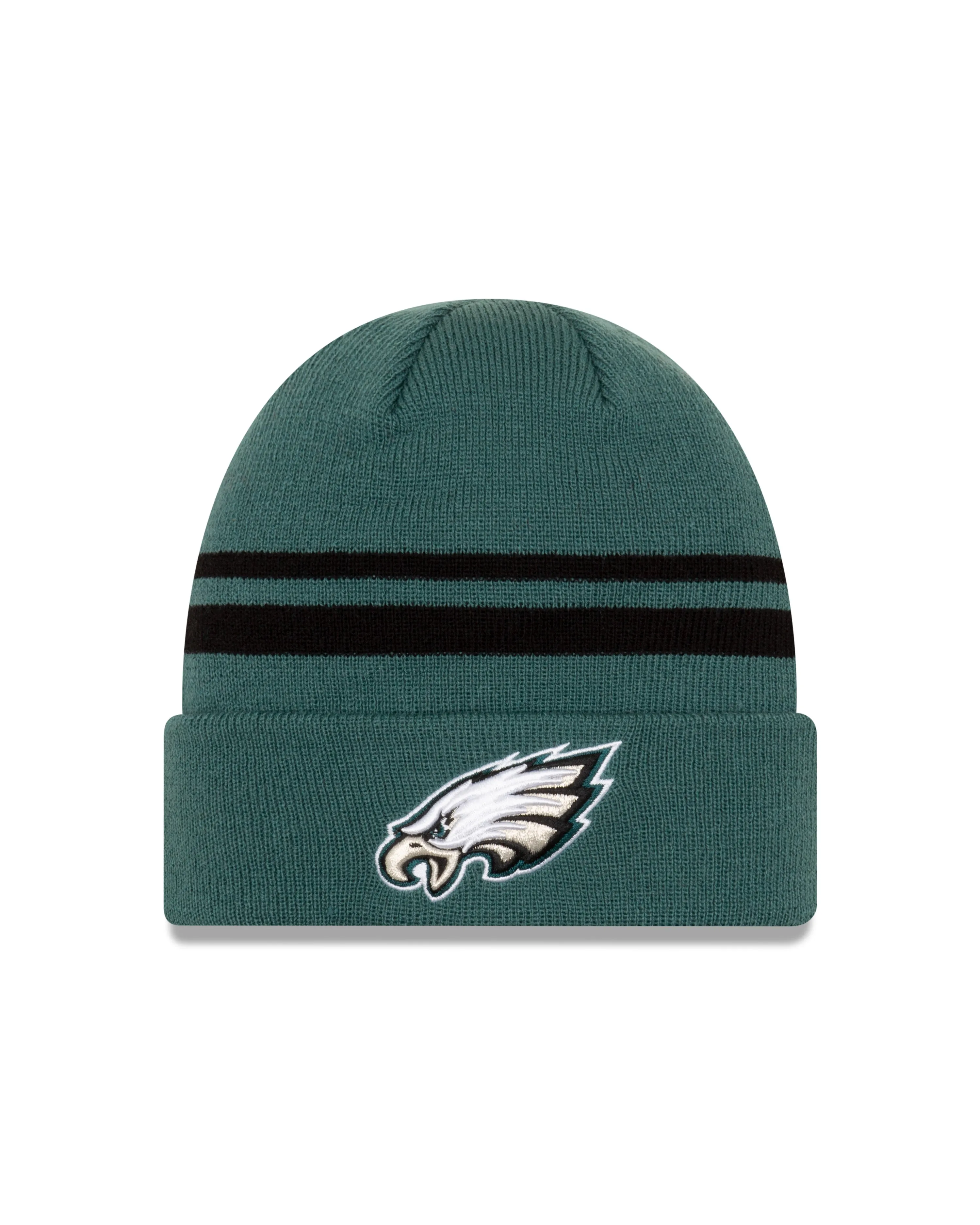 Philadelphia Eagles Primary Logo New Green Black Cuffed Knit Toque