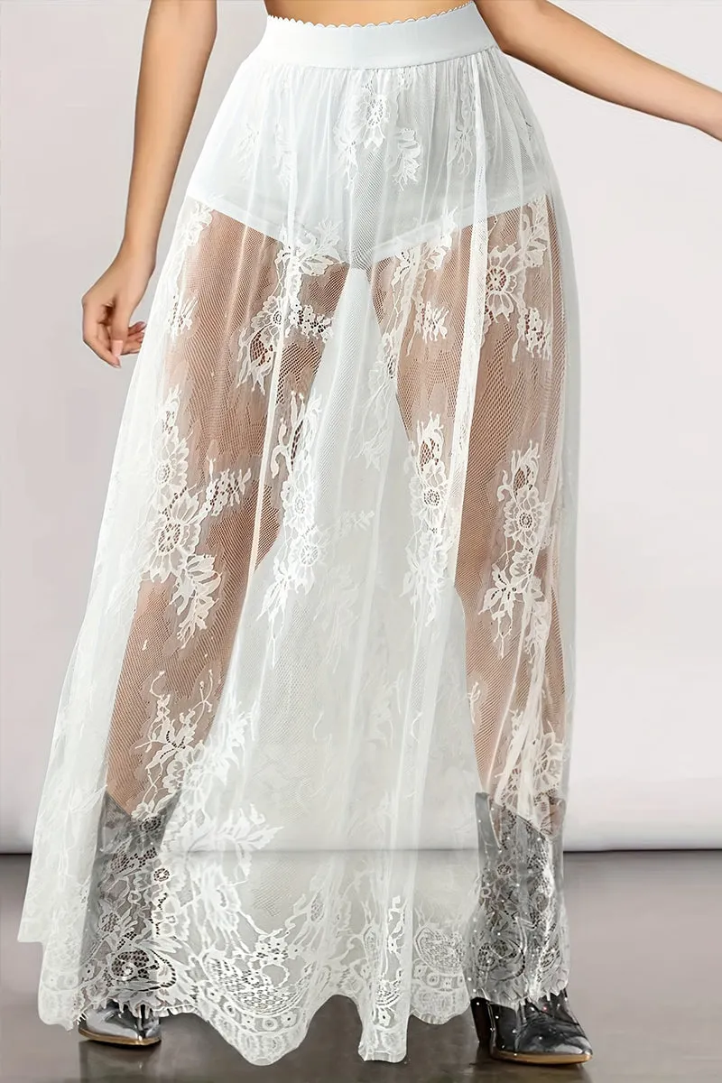 QS3467 Lace Maxi Skirt