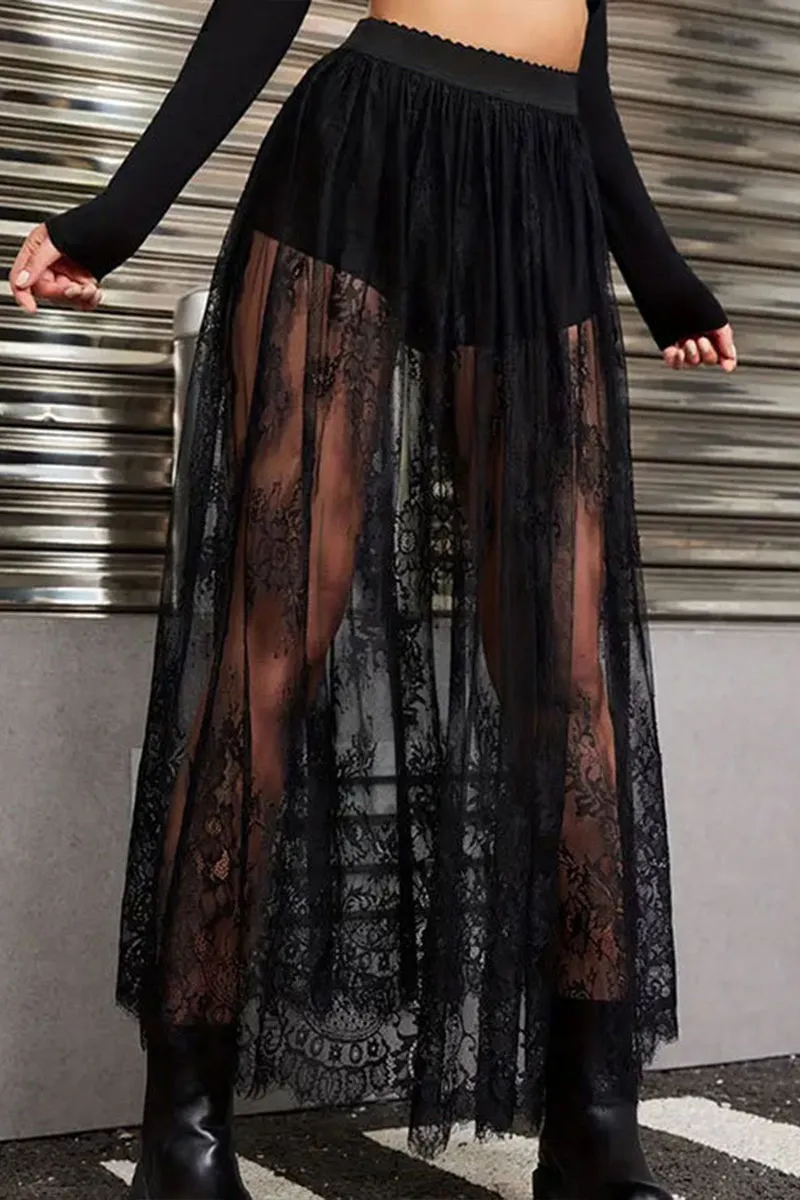 QS3467 Lace Maxi Skirt