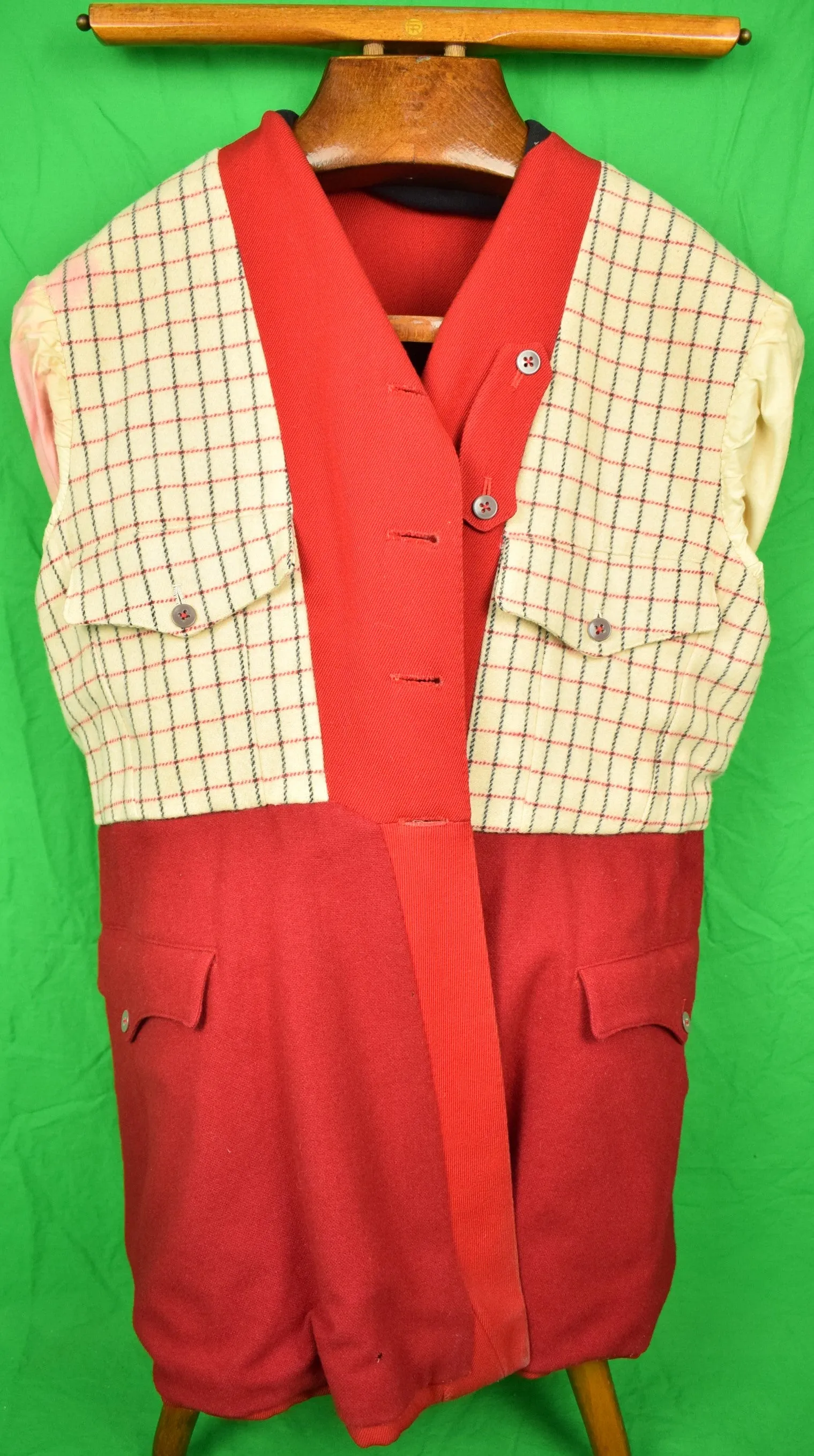 "Bernard Weatherill Millbrook Hunt Coat c1974 w/ Tattersall Lining" Sz 40R