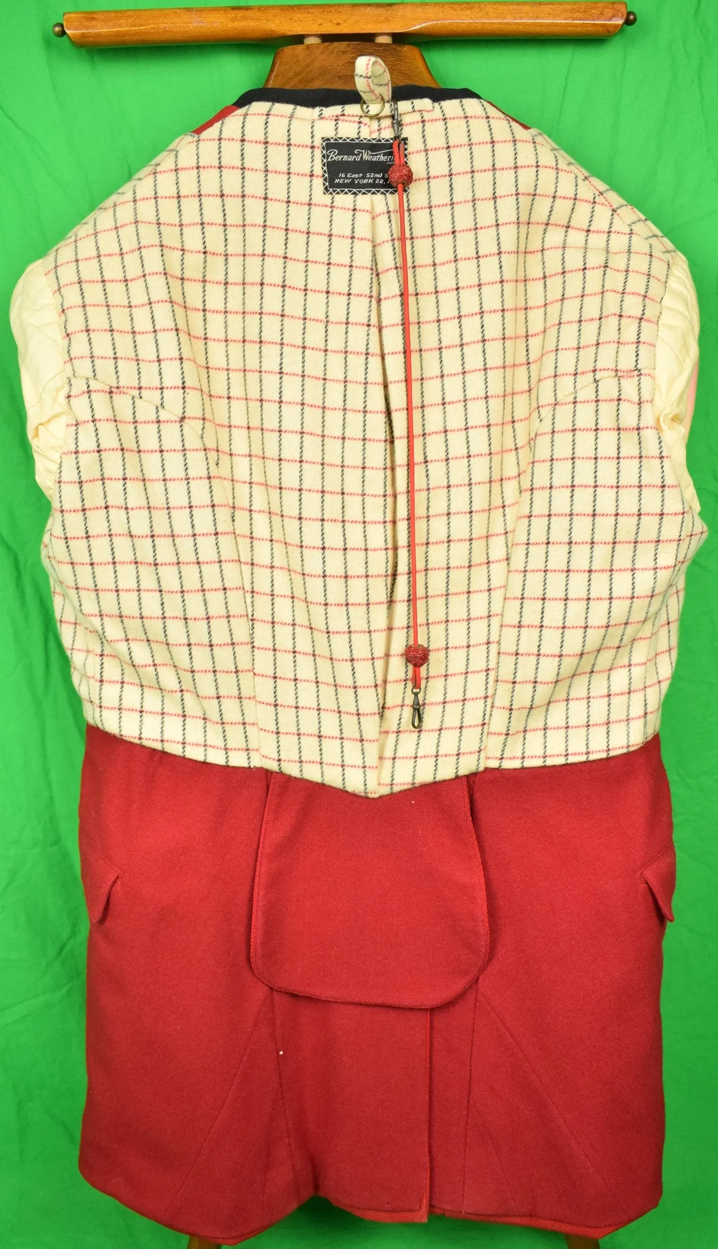 "Bernard Weatherill Millbrook Hunt Coat c1974 w/ Tattersall Lining" Sz 40R