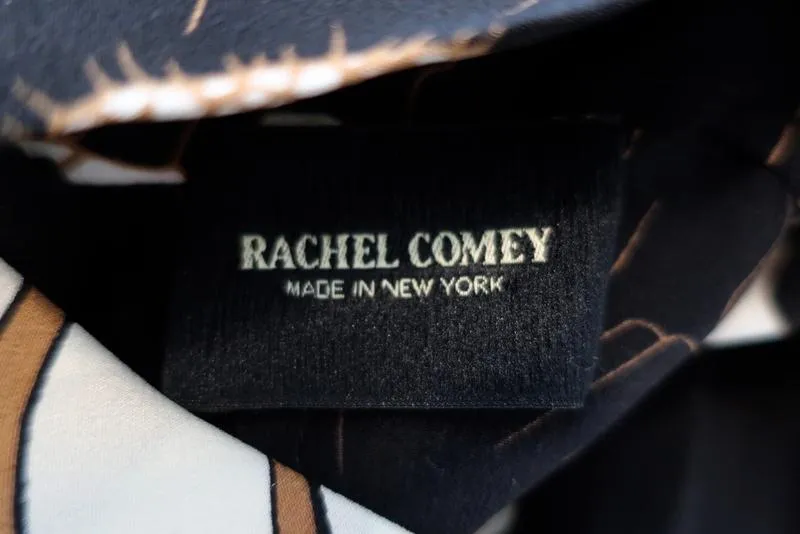 Rachel Comey Turtleneck Top Rumor Black Floral Silk Size 4 Long Sleeve Blouse