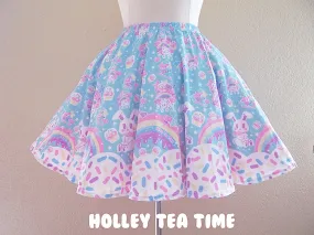 Rainbow Sweets mint skater skirt [made to order]