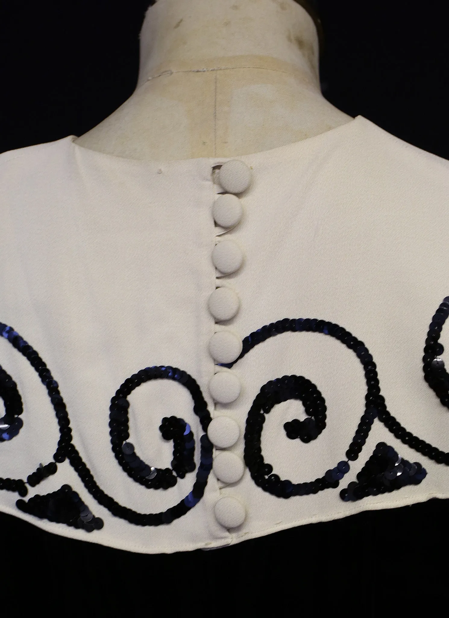 RESERVED Vintage 1940s Monochrome Velvet Crepe Dress