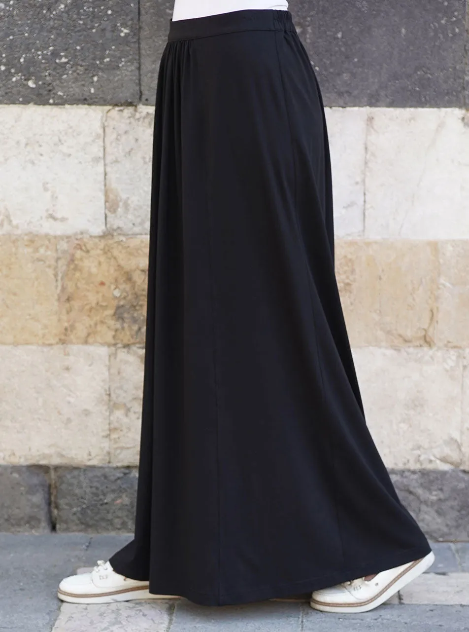 Ruched Front Jersey Maxi Skirt